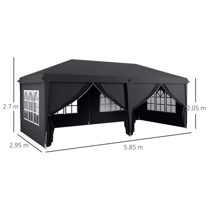 3 x 6 m Pop Up Gazebo with Sides and Windows