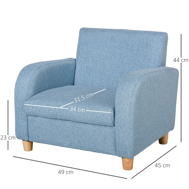 Kids Sofa Mini Sofa Armchair Wood Frame Anti-Slip Legs High Back Bedroom Playroom Furniture for 3-6 Ages