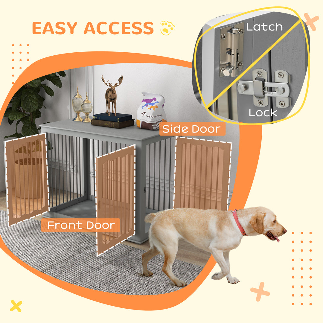 Dog Crate End Table w/ Three Doors