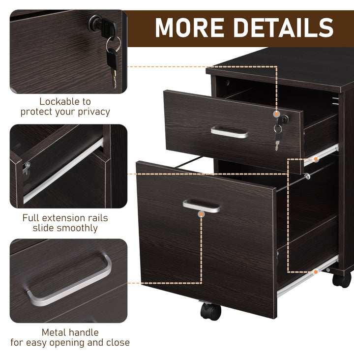 Vinsetto Mobile File Cabinet with 2 Drawers