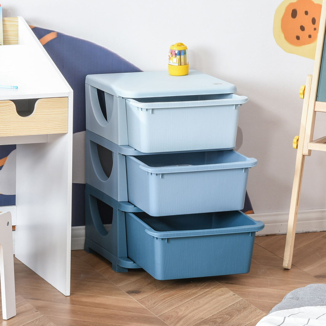 3-Tier Toy Storage Box Kids Toy Storage with Removable Boxes