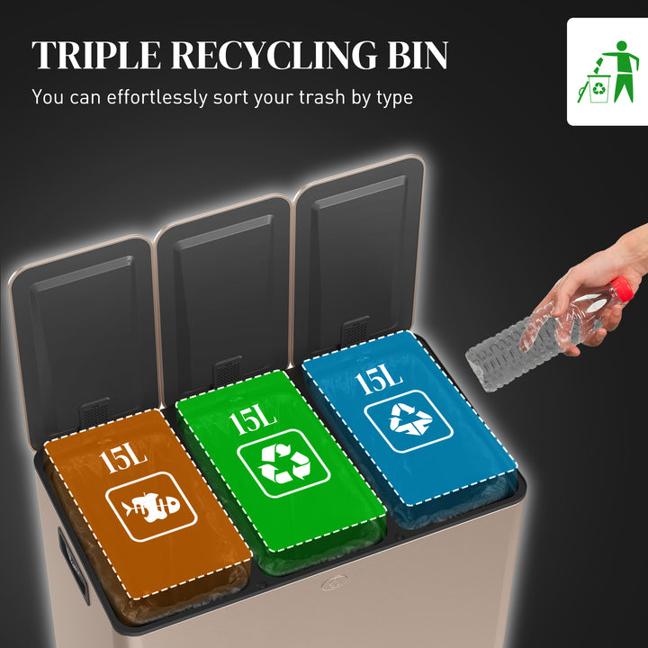 3 x 15L Pedal Bin