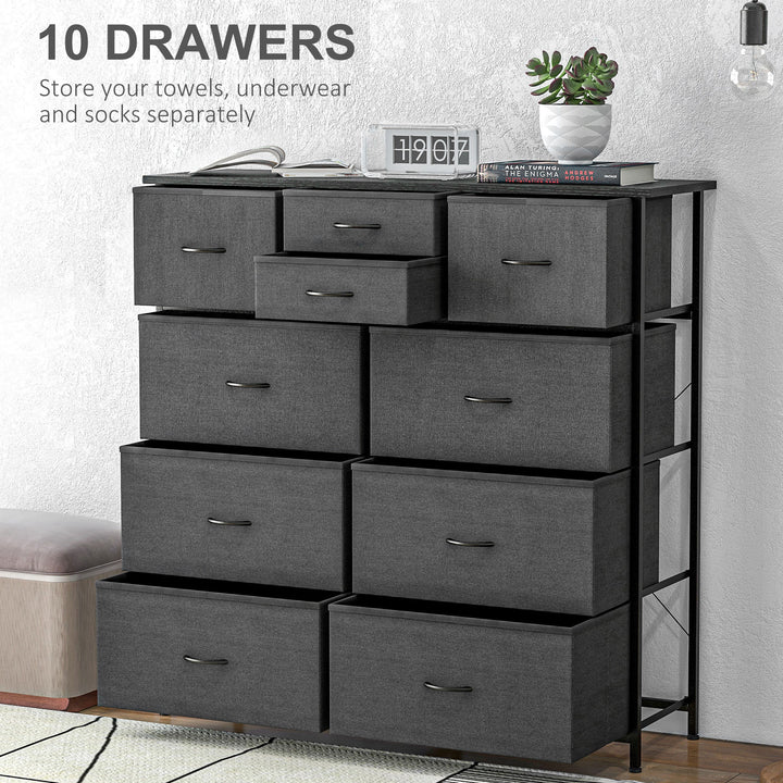 Bedroom Dresser: 10 Fabric Drawers