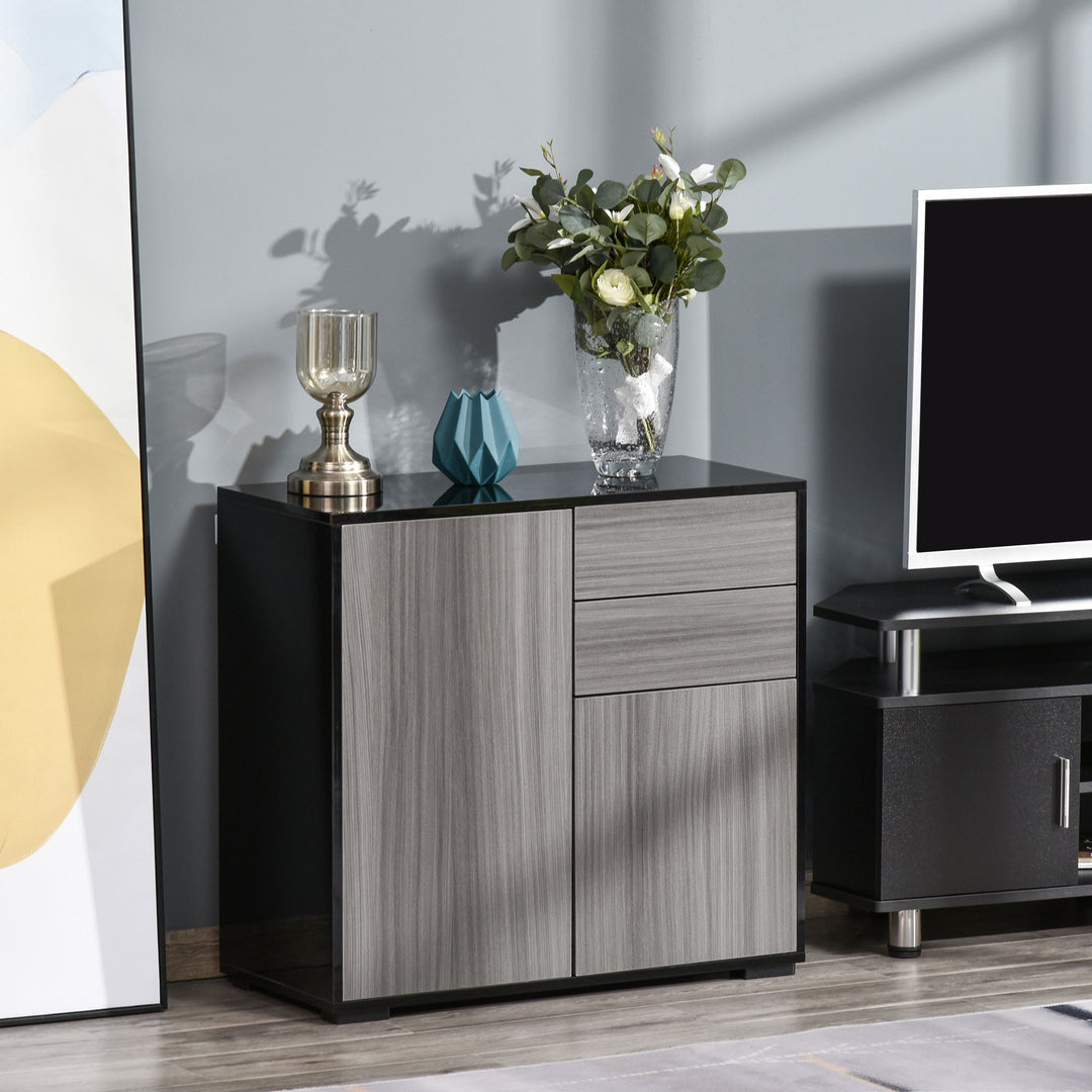 Modern Stylish Freestanding Push-Open Design Cabinet with 2 Drawer