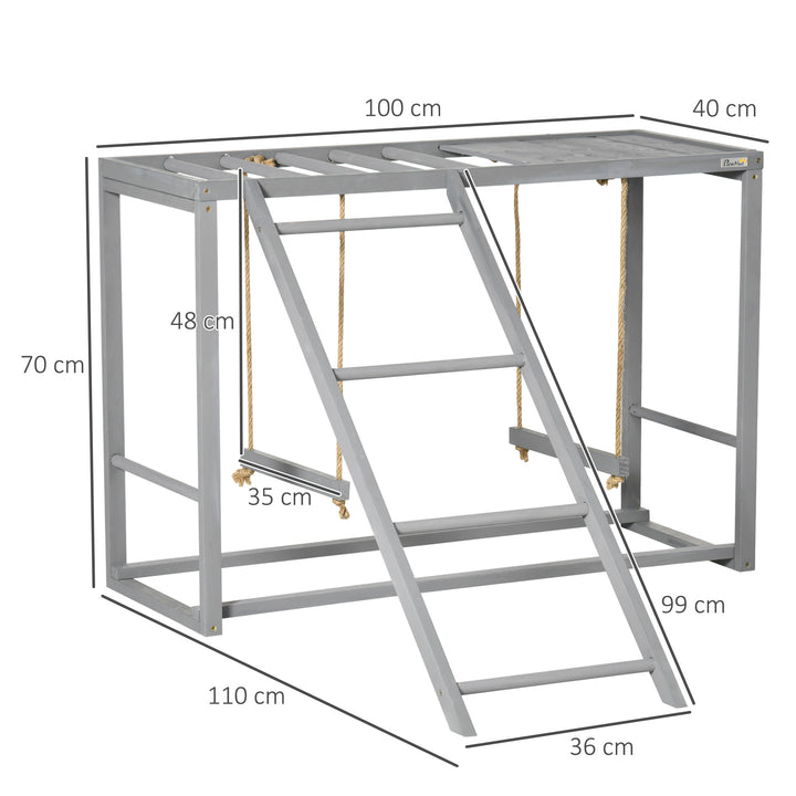 Wooden Chicken Coop Activity Centre with Swing Set for 3-4 Birds