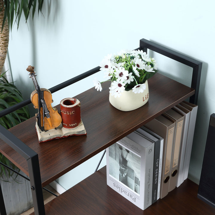 HOMCOM Workstation Desk with Bookshelf