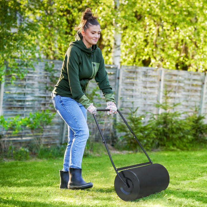 Heavy Duty Garden Lawn Roller Push Tow Water Sand Filled 46L Equipment Manual Push Rolling Drum