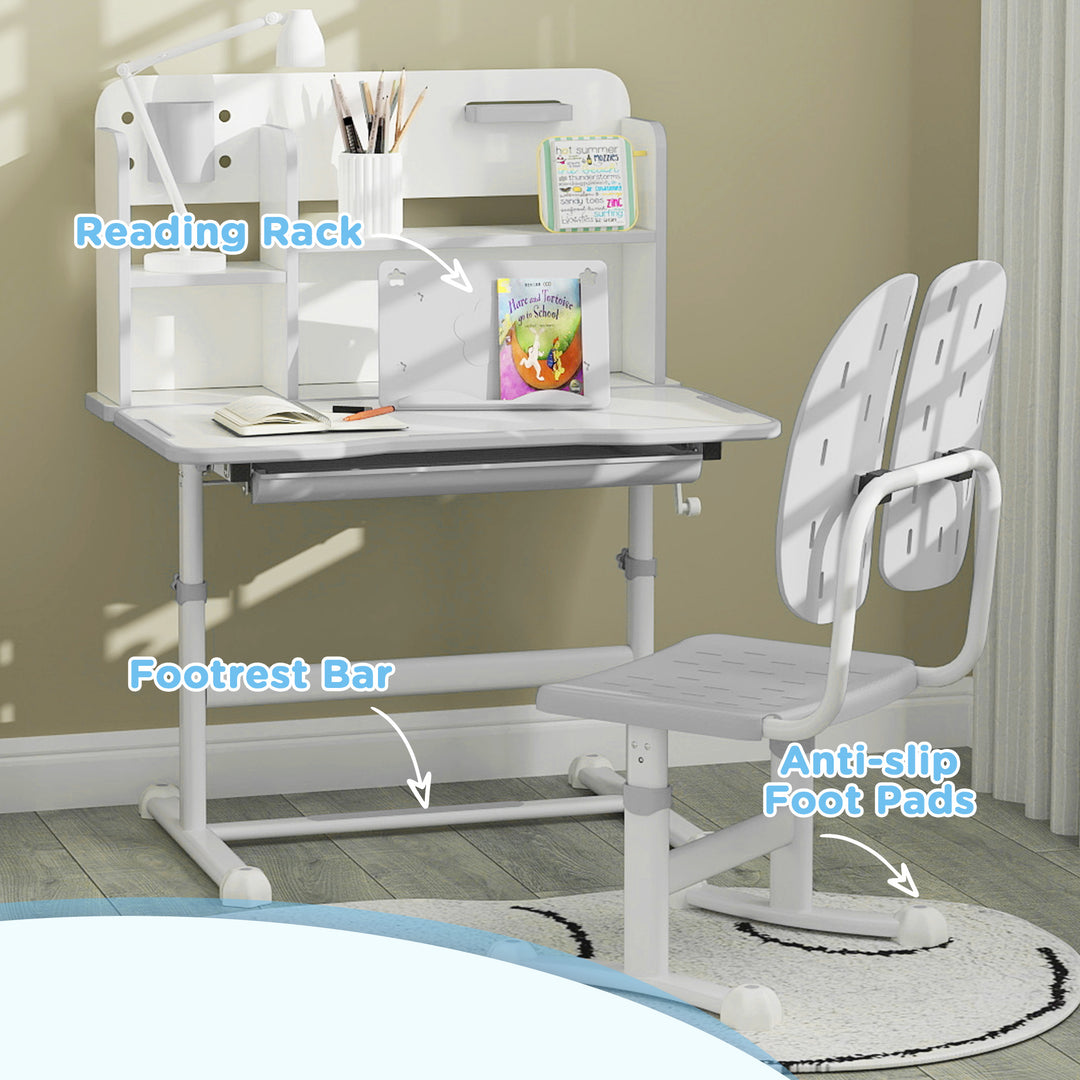 Height Adjustable Kids Desk and Chair Set