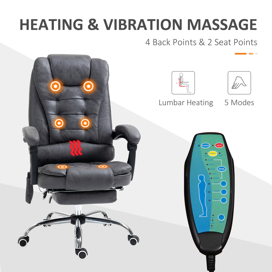 Vinsetto Massage Chair, High Back, Dark Grey