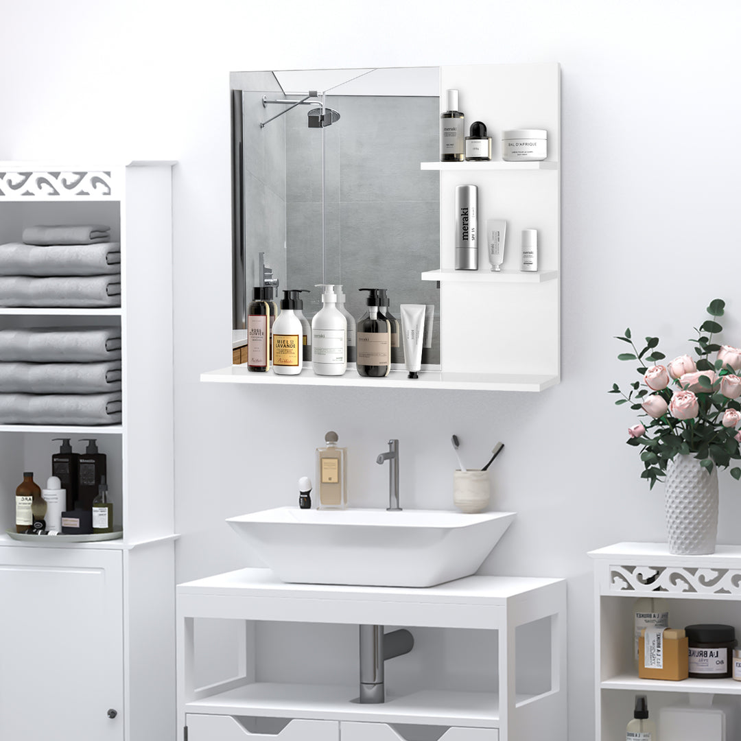 Kleankin Wall-Mounted Bathroom Vanity Mirror Cabinet