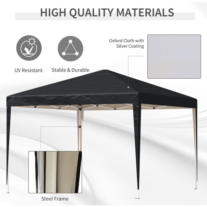 Waterproof 3 x 3 meter Garden Heavy Duty Pop Up Gazebo Marquee Party Tent Folding Wedding Canopy Black UV Protection