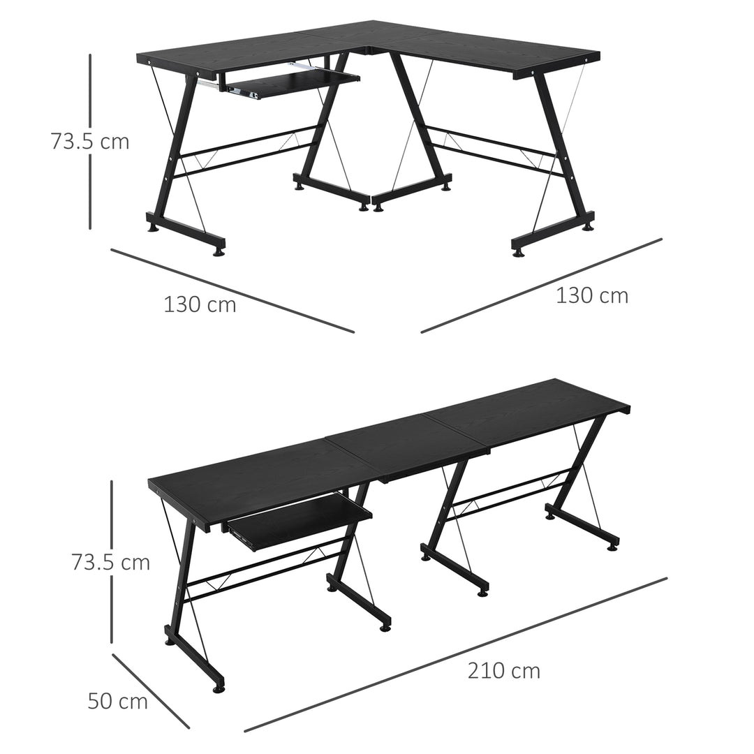 HOMCOM L-Shaped Gaming Desk