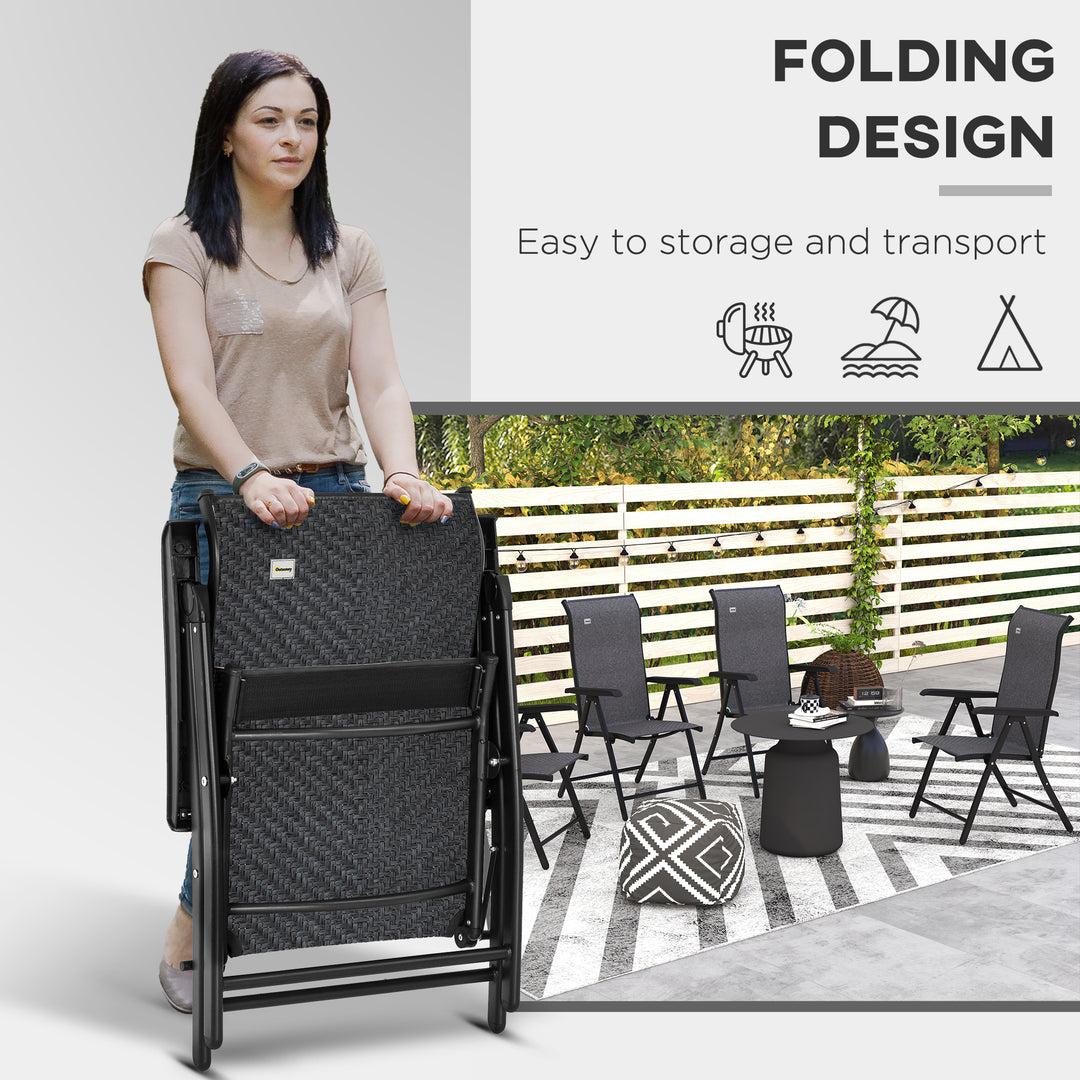 Rattan Folding Chair Set