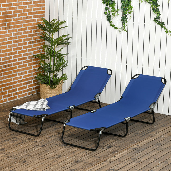 Folding Sun Loungers Set of 2