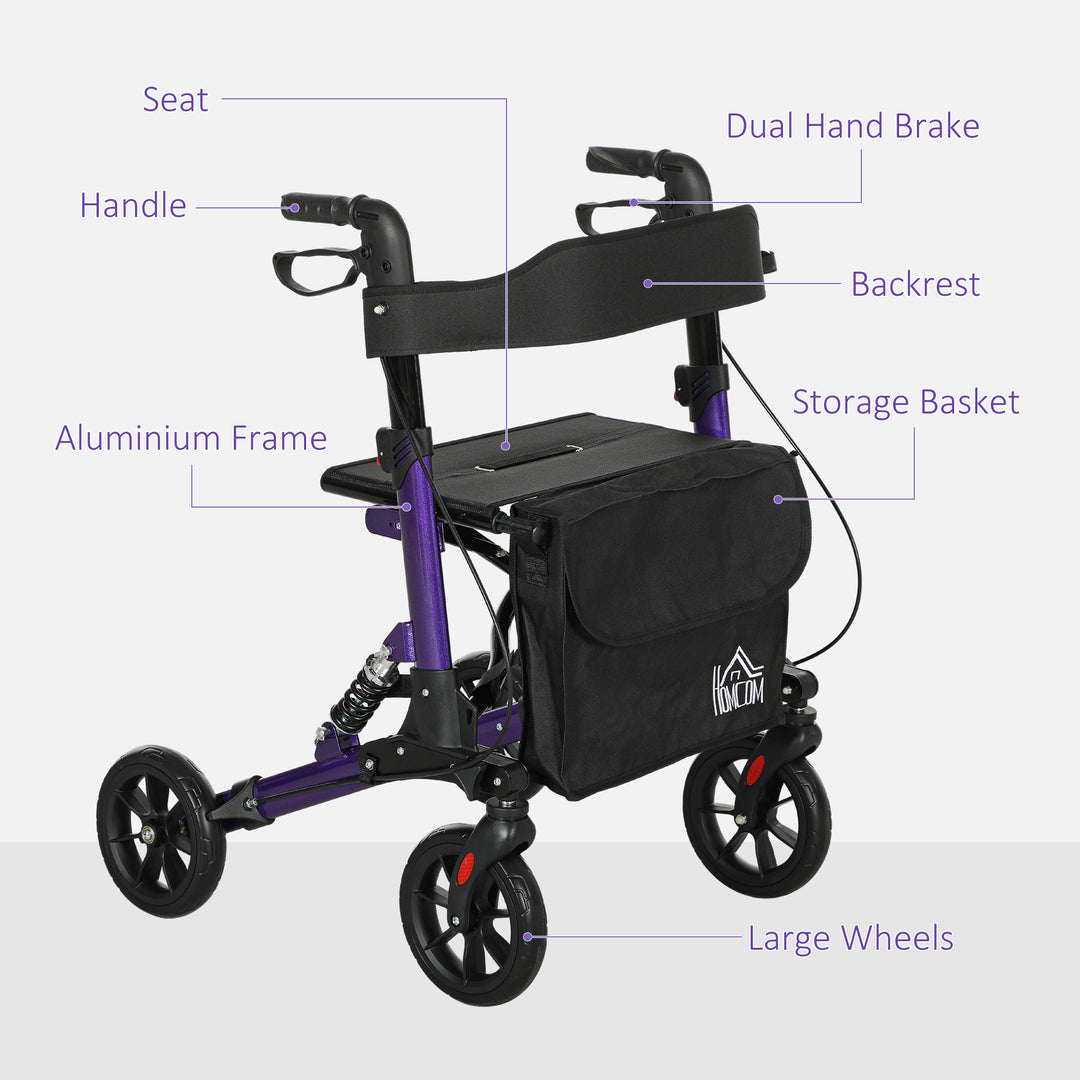 Folding Rollator Walker with Seat