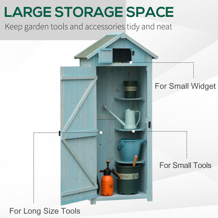 Garden Shed Vertical Utility 3 Shelves Shed Wood Outdoor Garden Tool Storage Unit Storage Cabinet