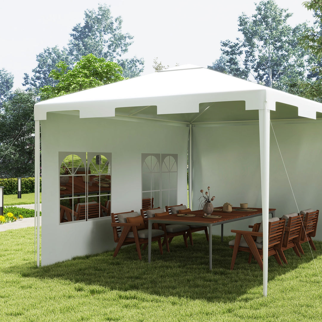 3 x 4 m Garden Gazebo Shelter Marquee Party Tent with 2 Sidewalls for Patio Yard Outdoor