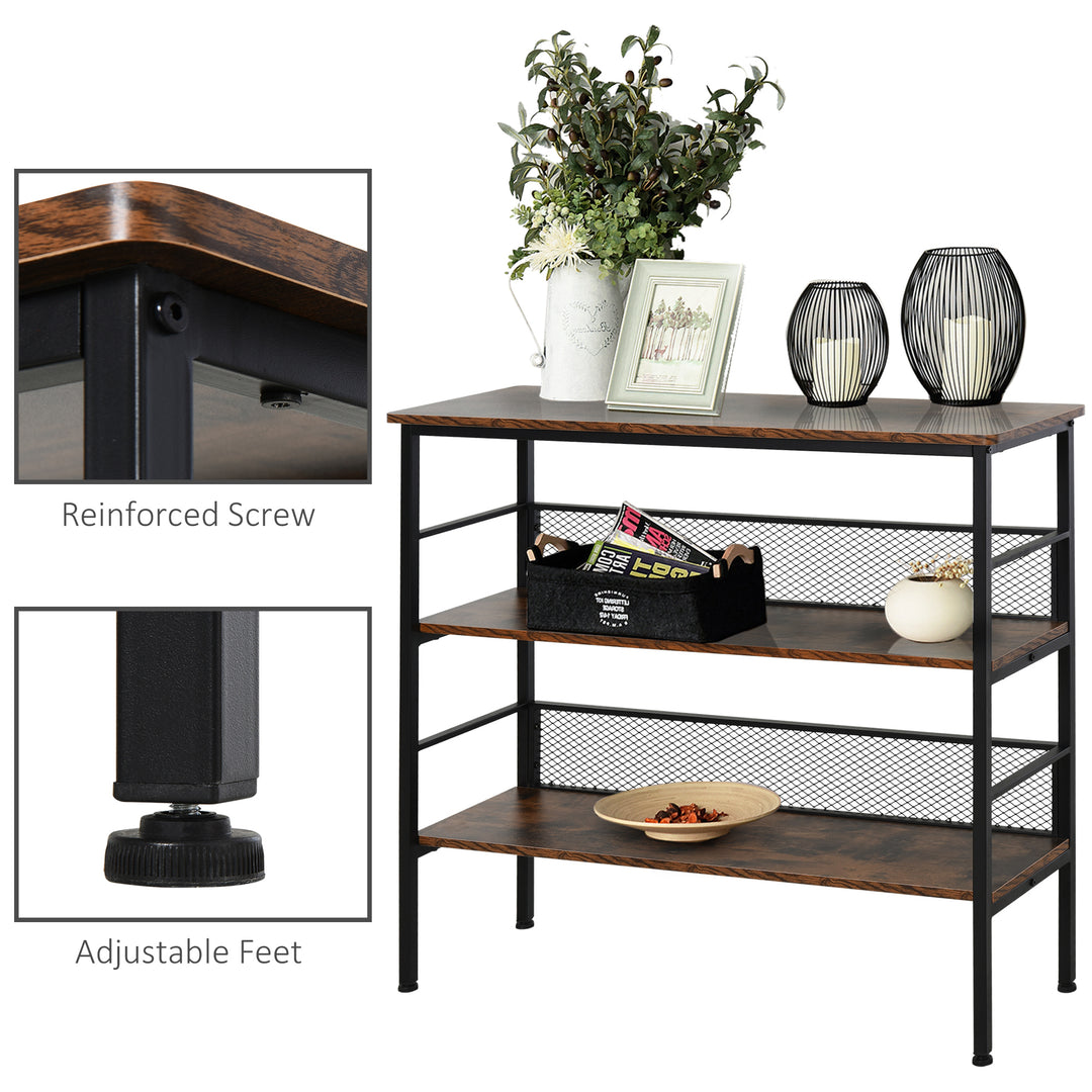 Corner Chic: 3-Tier Adjustable Shelf Unit with Back Panels