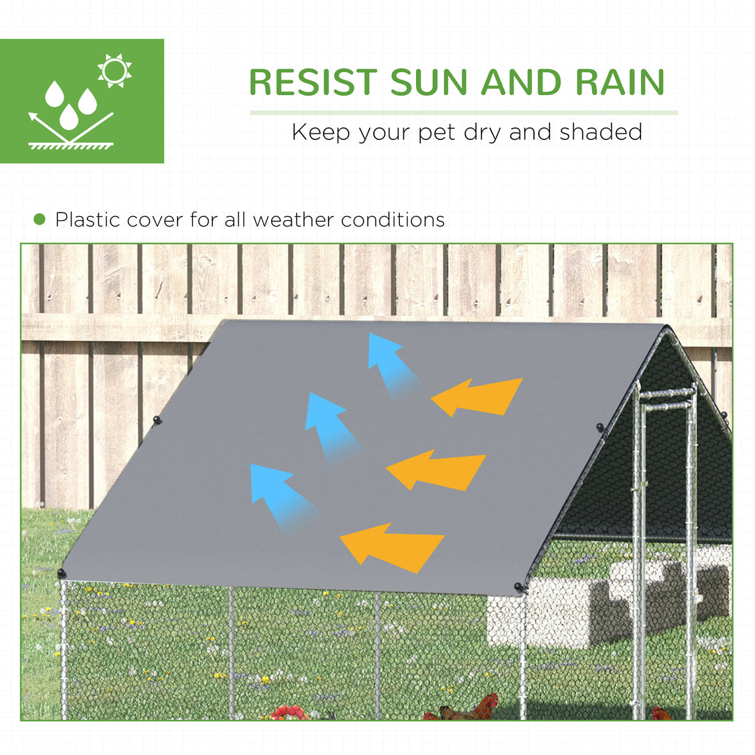 Outdoor Chicken Run with Activity Shelf