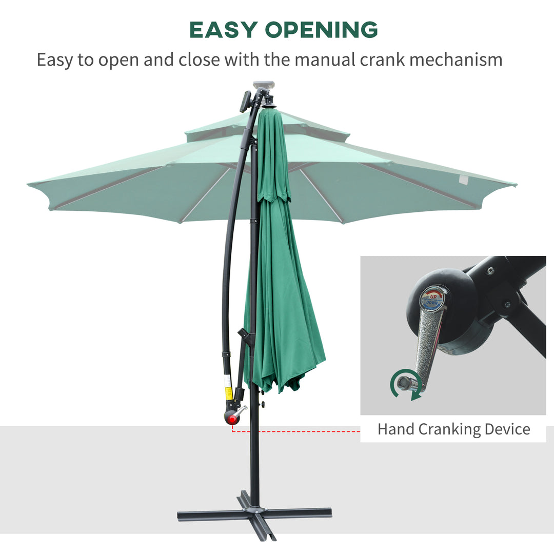 3(m) Cantilever Parasol Banana Hanging Umbrella with Double Roof