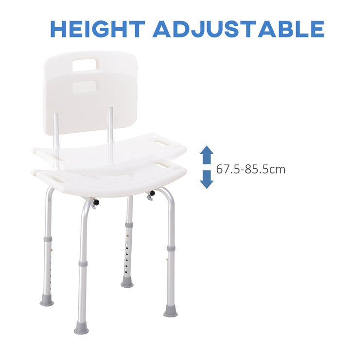 HOMCOM Adjustable Bath Perch: Secure Shower Stool for Elderly Care, Bathroom Safety Aid Aosom UK