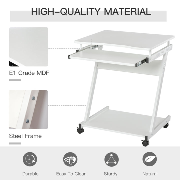 HOMCOM Movable Desk with Wheels