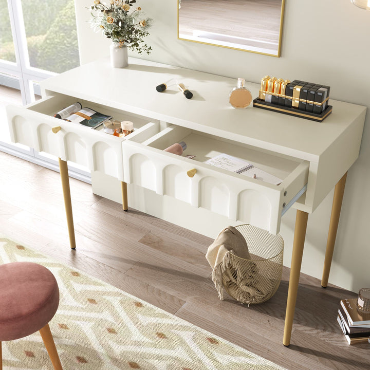 Space-Saving Dressing Table with 2 Drawers