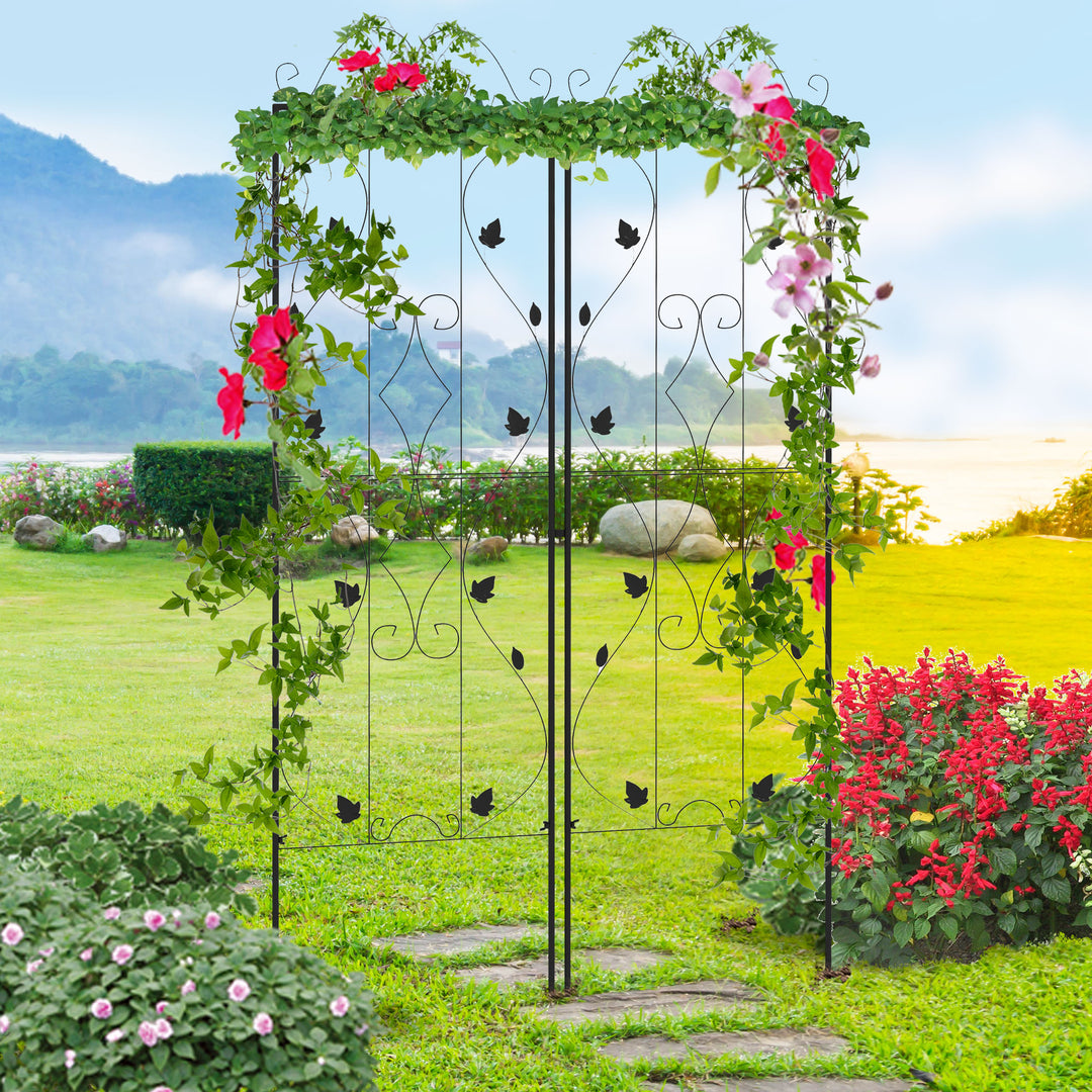 Metal Trellis Set: Leaf Design Plant Support Frames