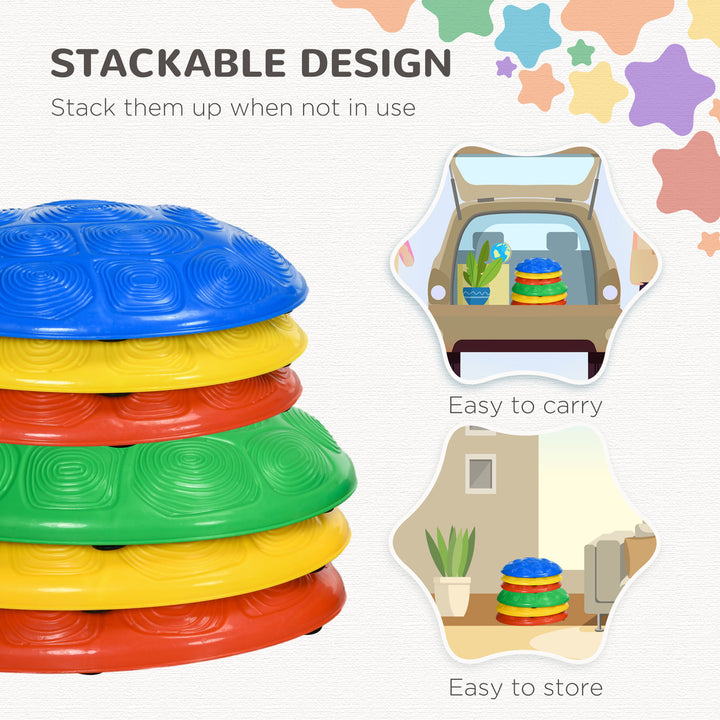 6Pcs Kids Stepping Stones with Non-Slip Mats