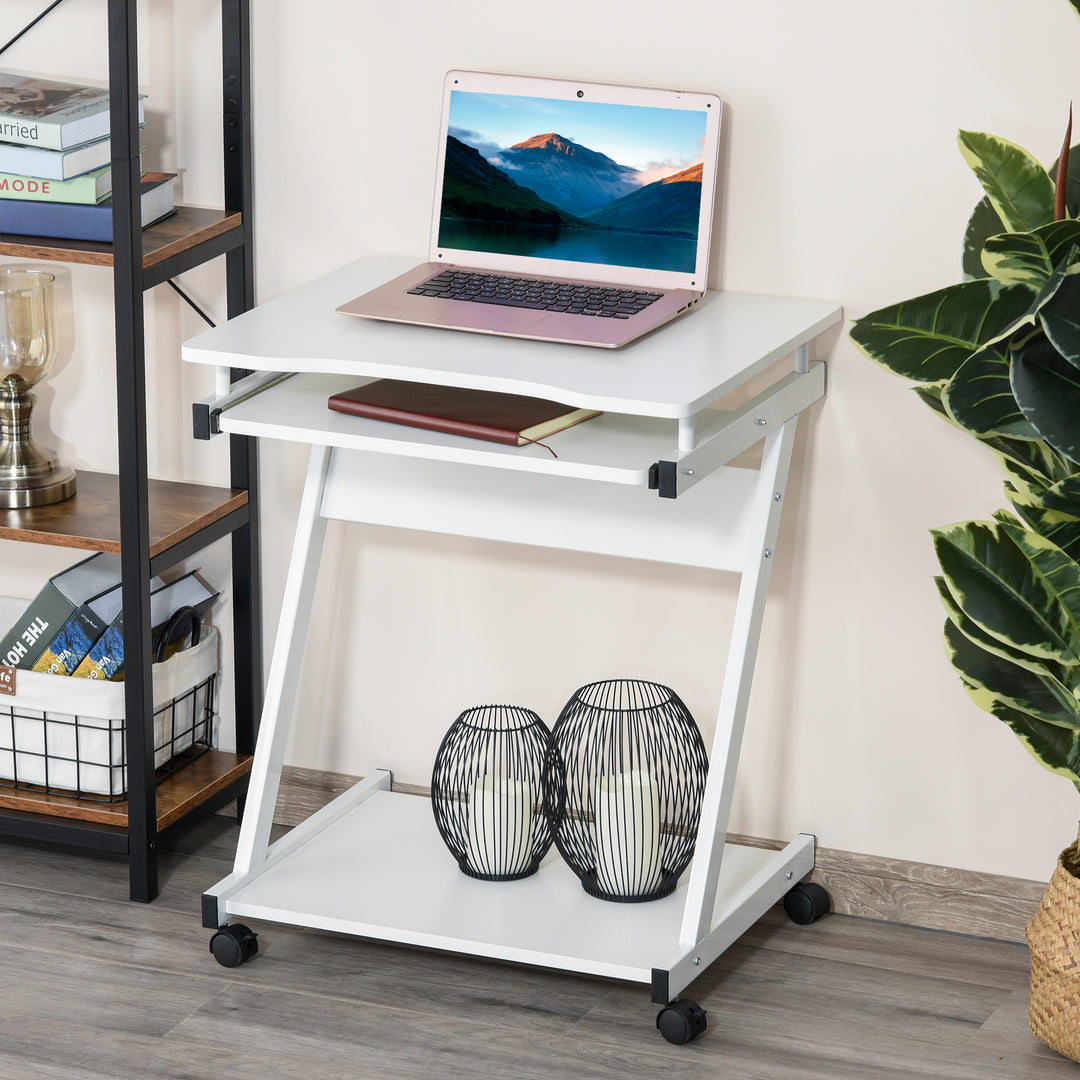 HOMCOM Movable Desk with Wheels