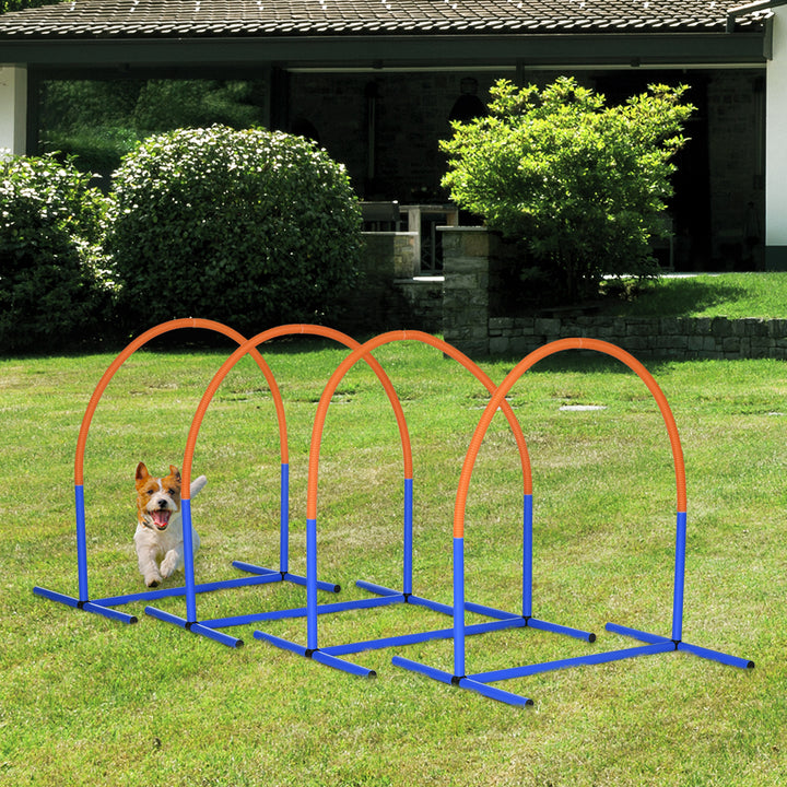 4PCs Portable Dog Agility Equipment Blue