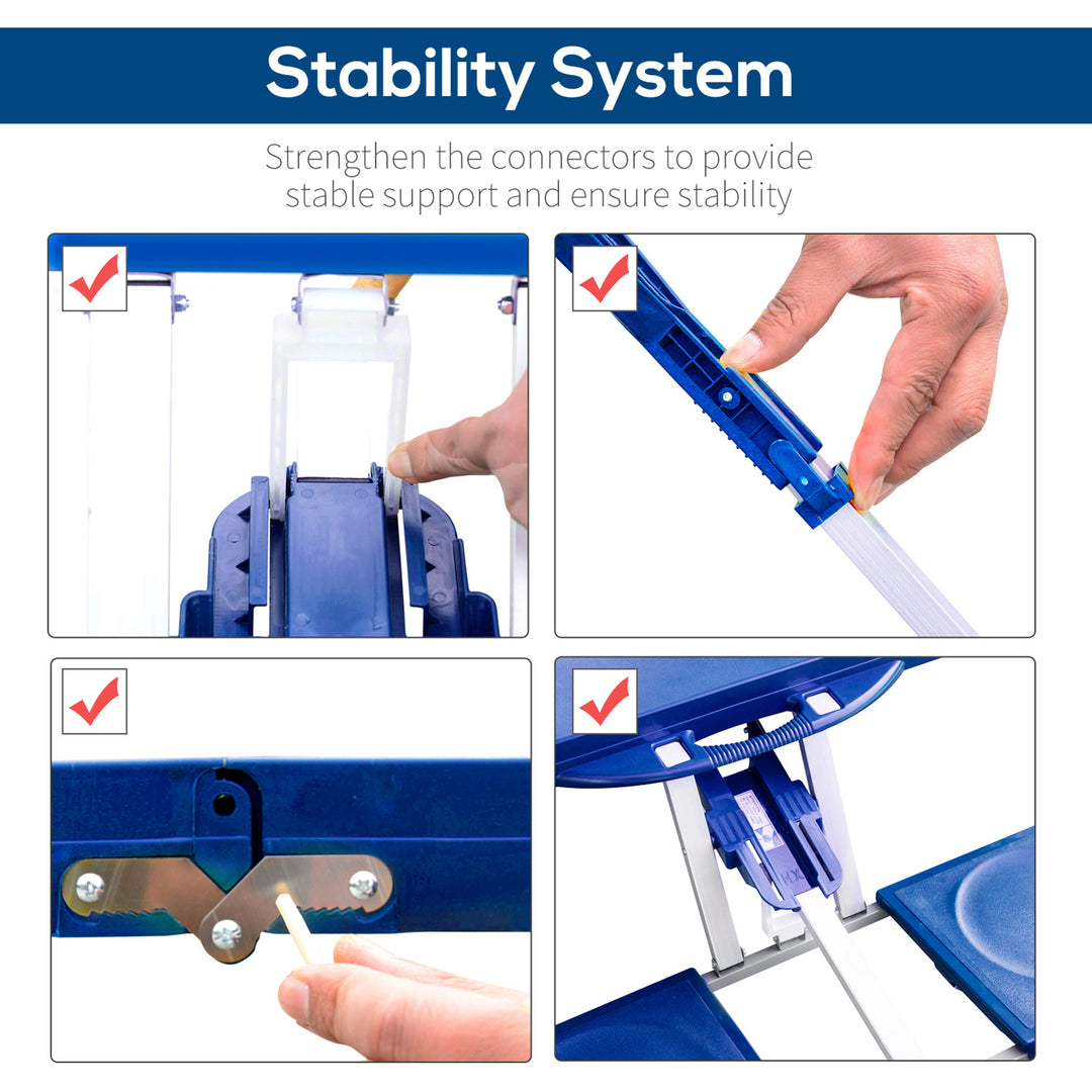 Portable Picnic Table W/ Bench Set-Blue
