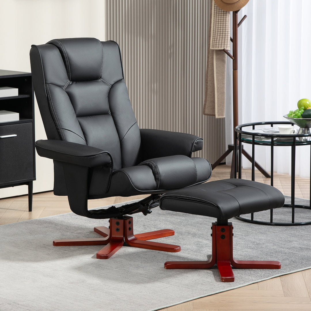 Leather Recliner Chair wirh Footstool