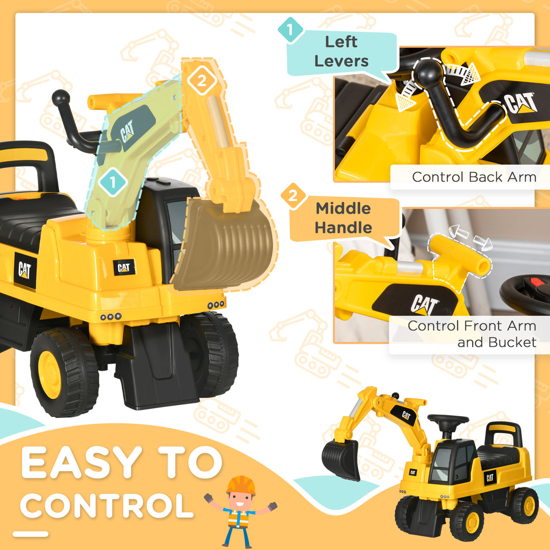 Licensed CAT Kids Ride on Digger Excavator with Manual Bucket