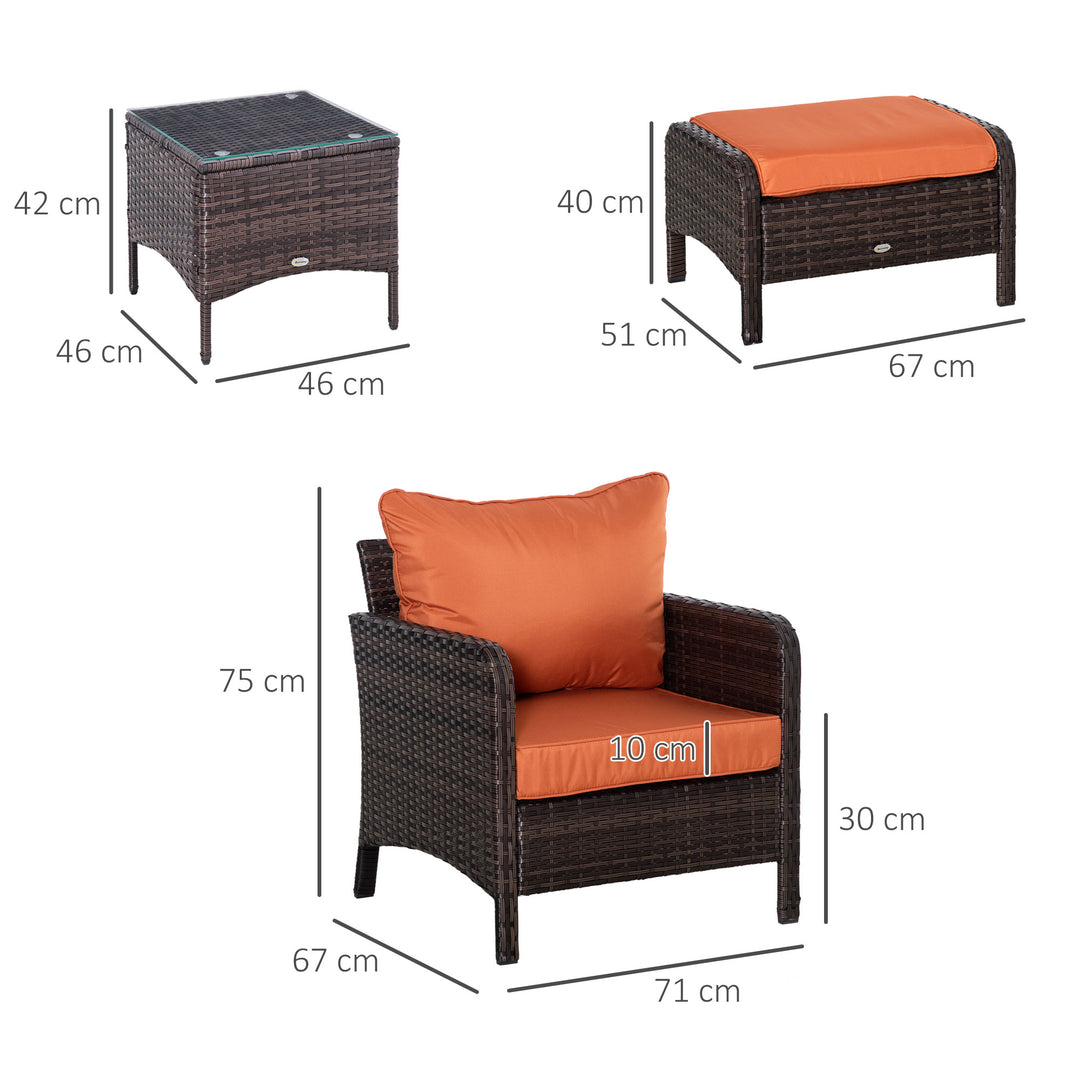 5 Pcs PE Rattan Garden Furniture Set