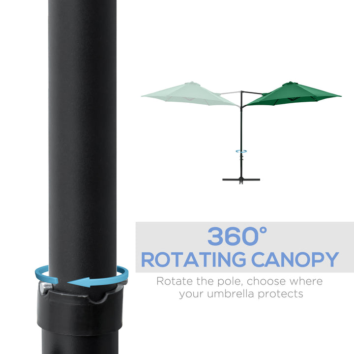 Waterproof Offset Roma Patio Umbrella: 2.5m Square Canopy with 360° Rotation