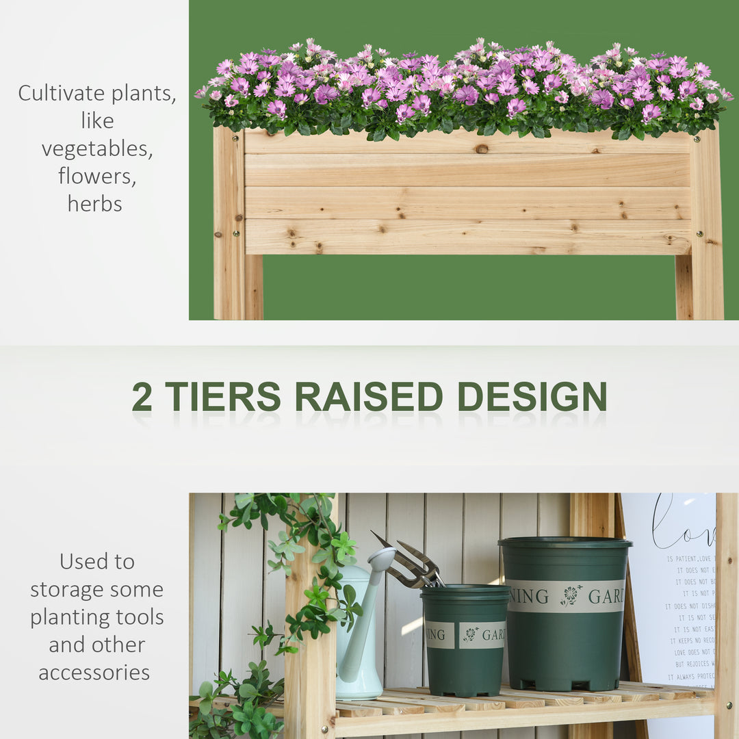 Raised Planter Bed: Tall Wooden Garden Stand with Clapboard Sides