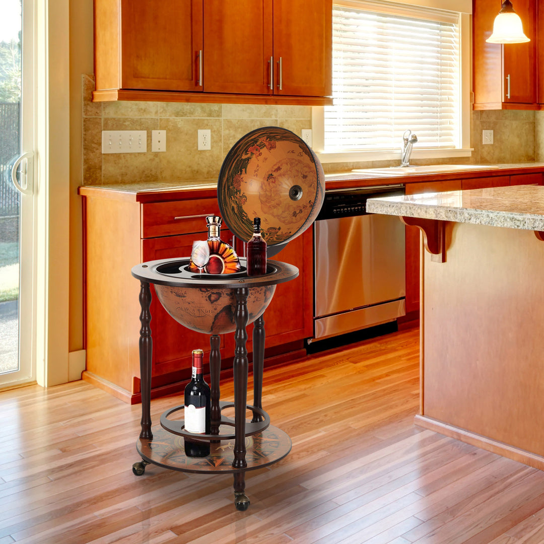 Globetrotter Bar Cabinet: Vintage-Style Wine & Spirits Storage with Glassware Rack