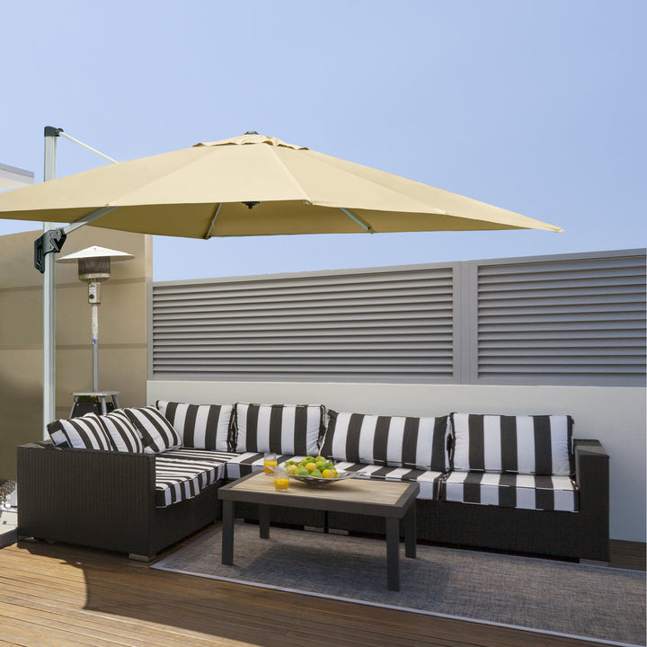 3 x 3(m) Cantilever Roma Parasol with Aluminum Frame Crank & Tilt