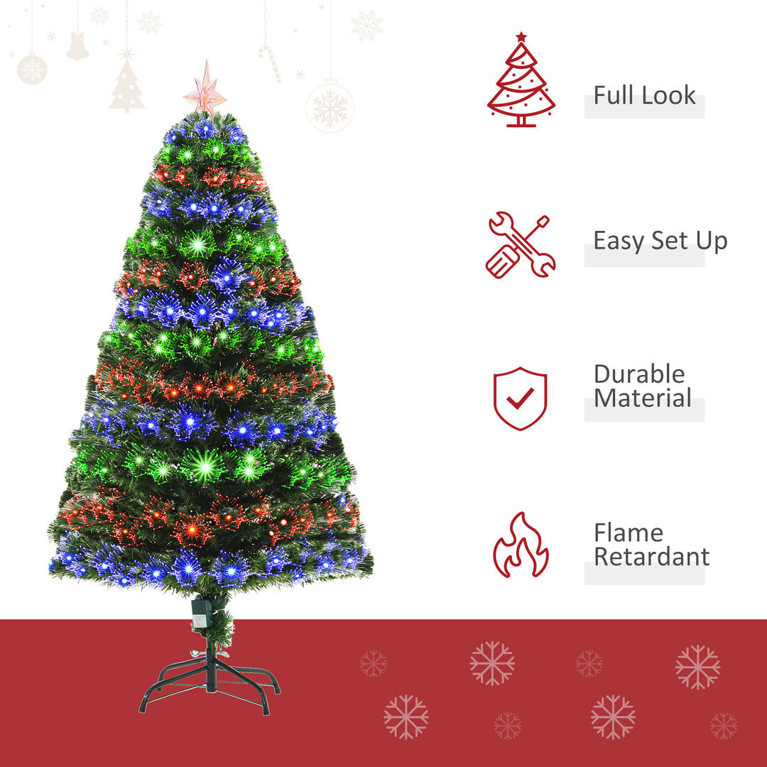 5ft 150cm Green Fibre Optic Artificial Christmas Tree-Multi