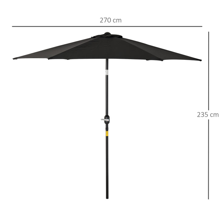 Outdoor Garden Parasol with Tilt and Crank Mechanism