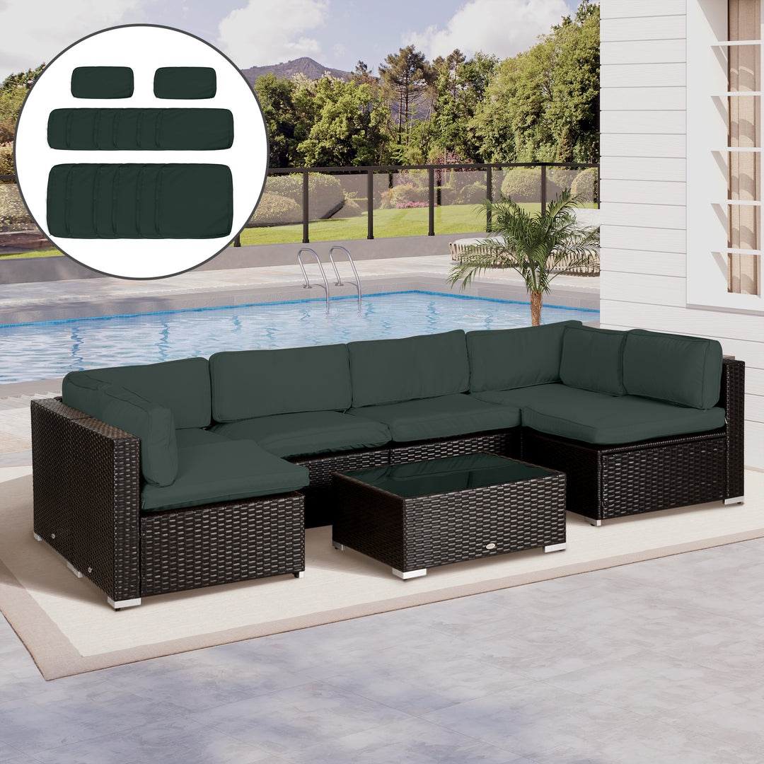 Garden Rattan Sofa Cushion Polyester Cover Replacement Outdoor- No Cushion Included Dark Grey