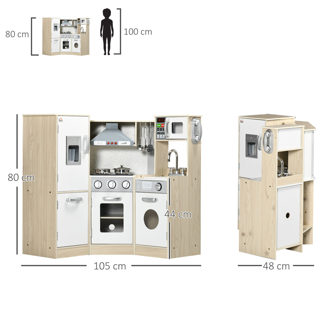 Interactive Wooden Play Kitchen for Children