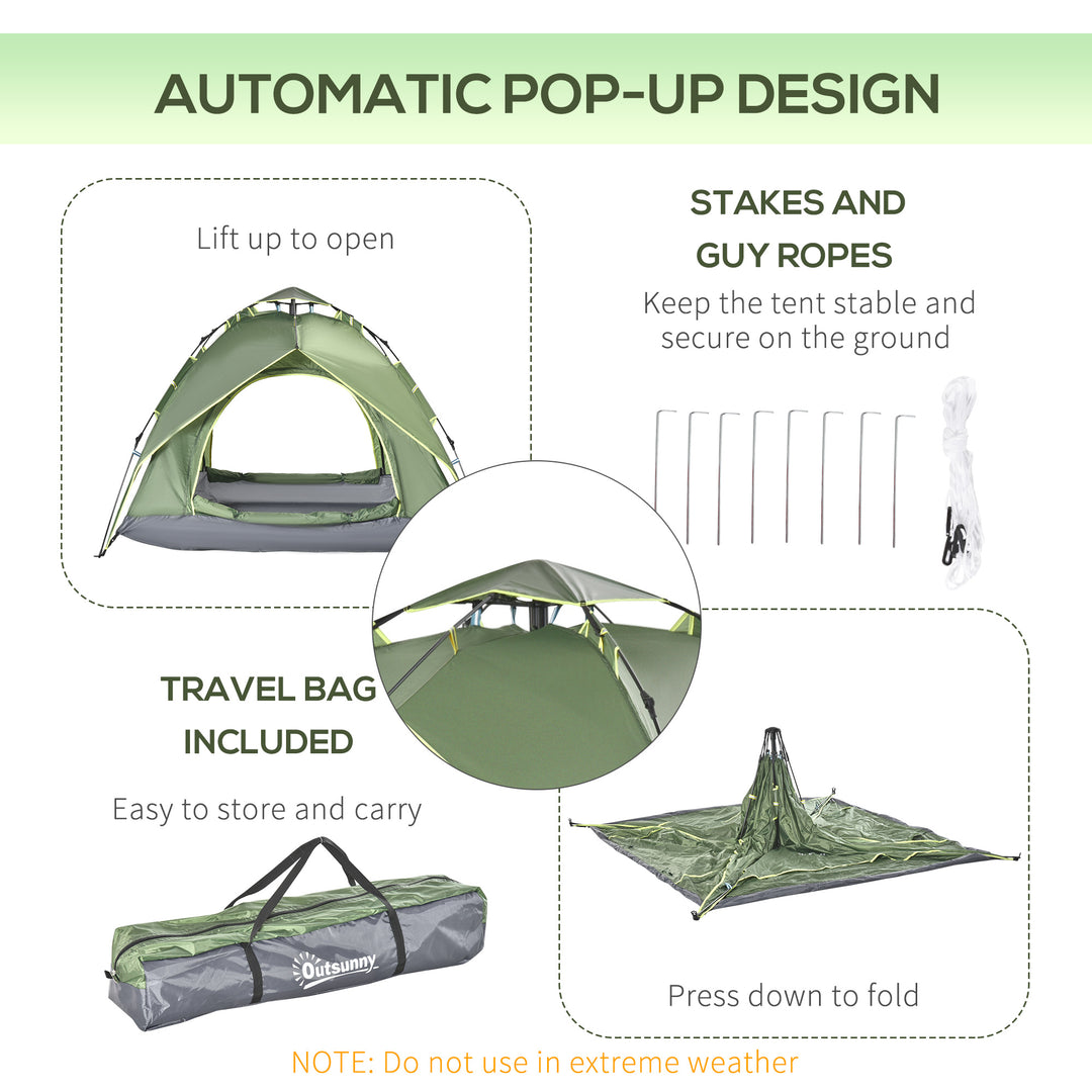 Three Man Pop Up Tent Camping Festival Hiking Family Travel Shelter Portable