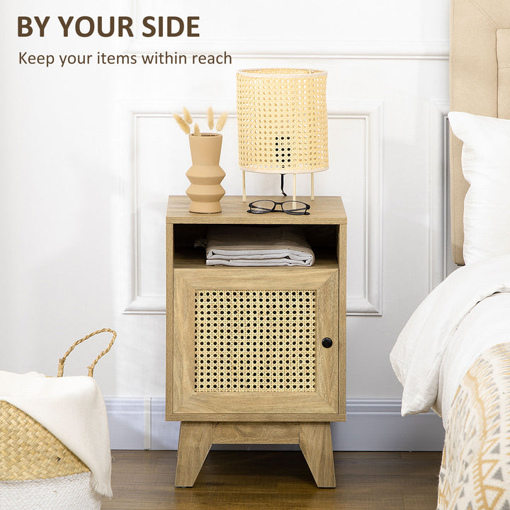 Bedside Cabinets: Rattan-Infused Duo with Shelving & Storage