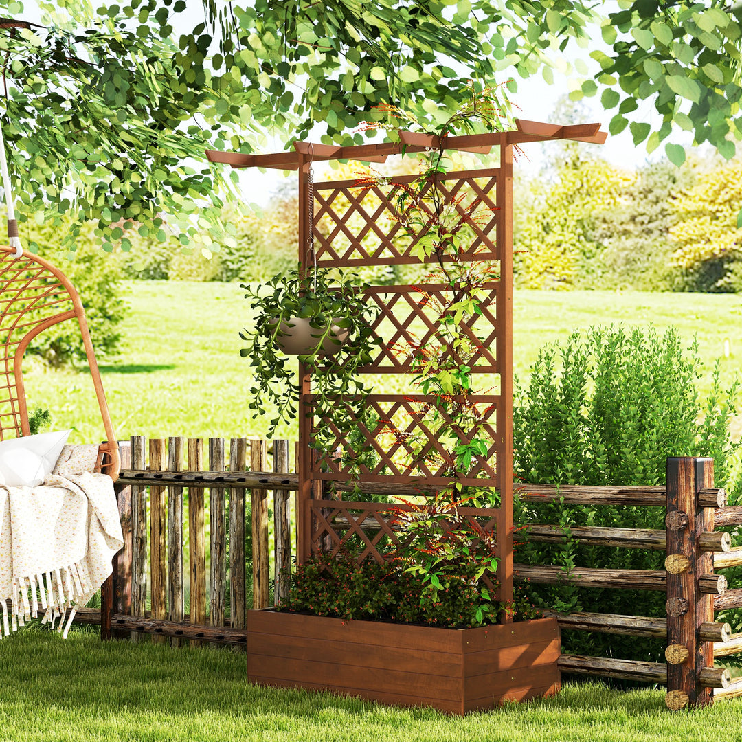 Wooden Trellis Planter Box