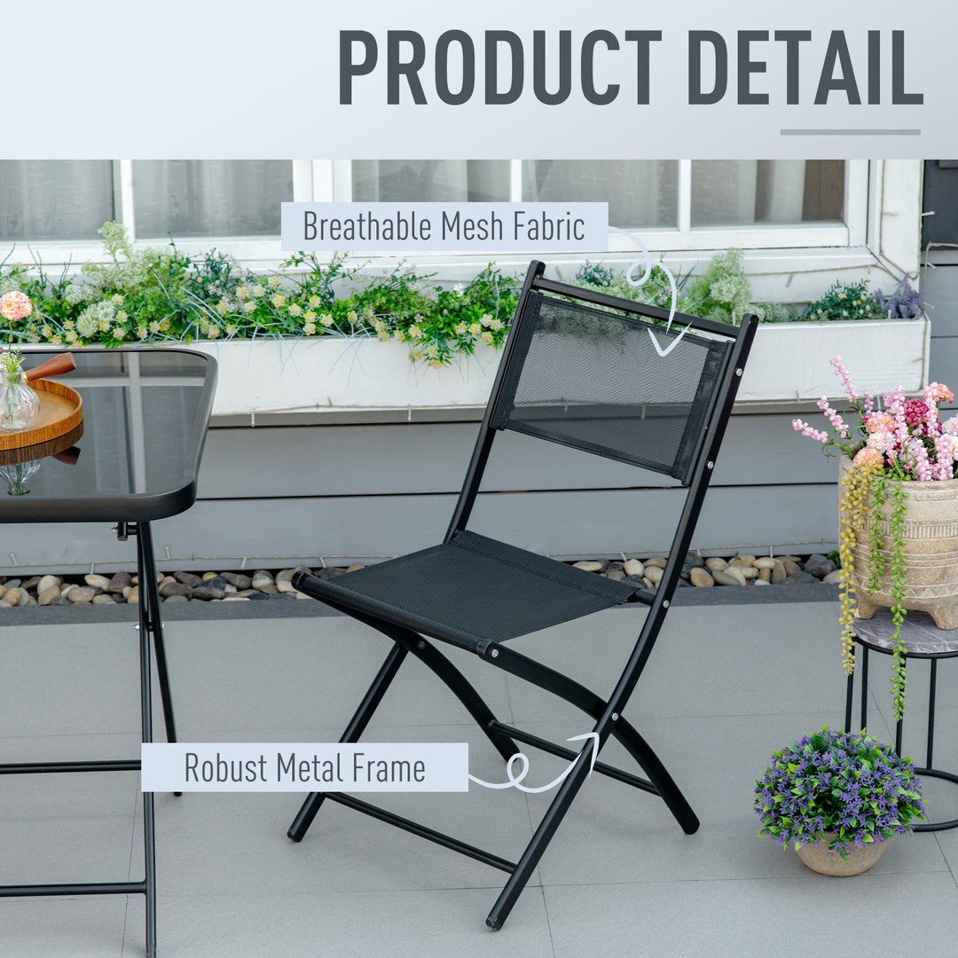 3 Piece Folding Patio Table and Chairs Set