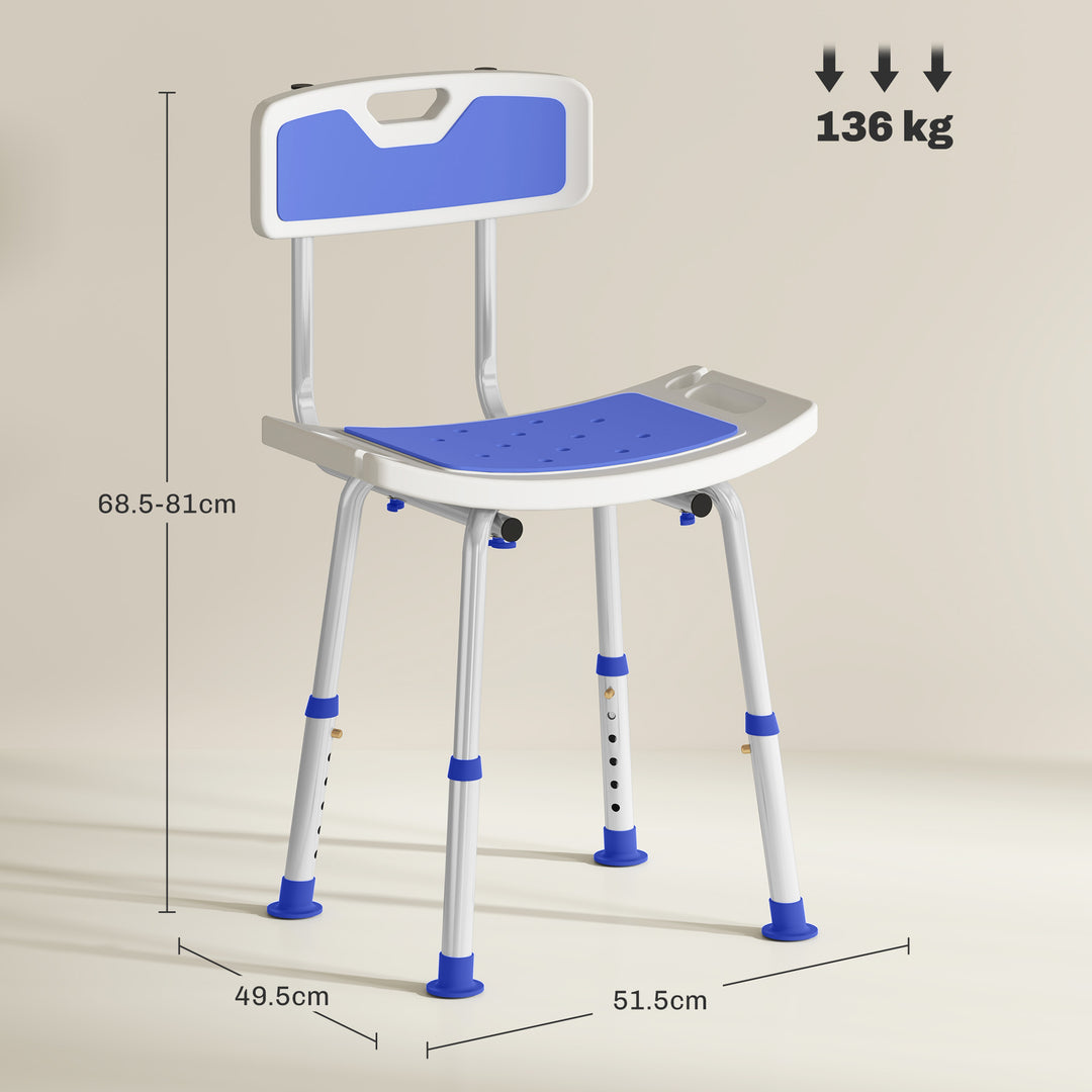 Shower Stool with Backrest