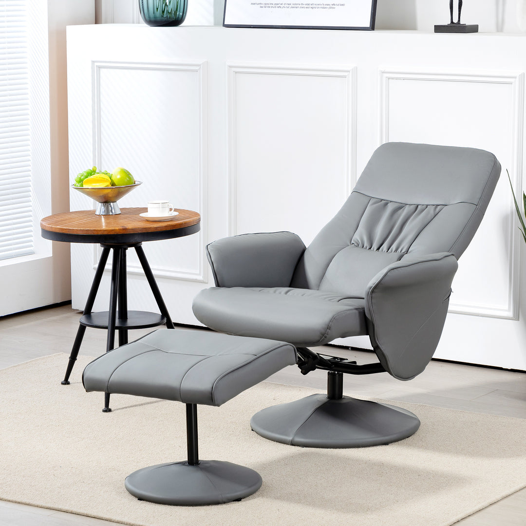 Swivel Recliner Chair with Footstool