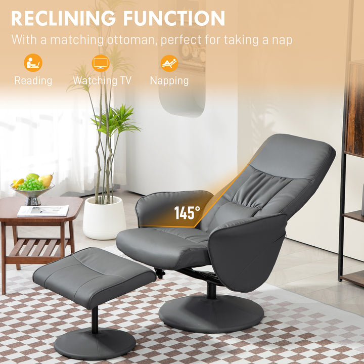 Swivel Recliner Chair with Footstool